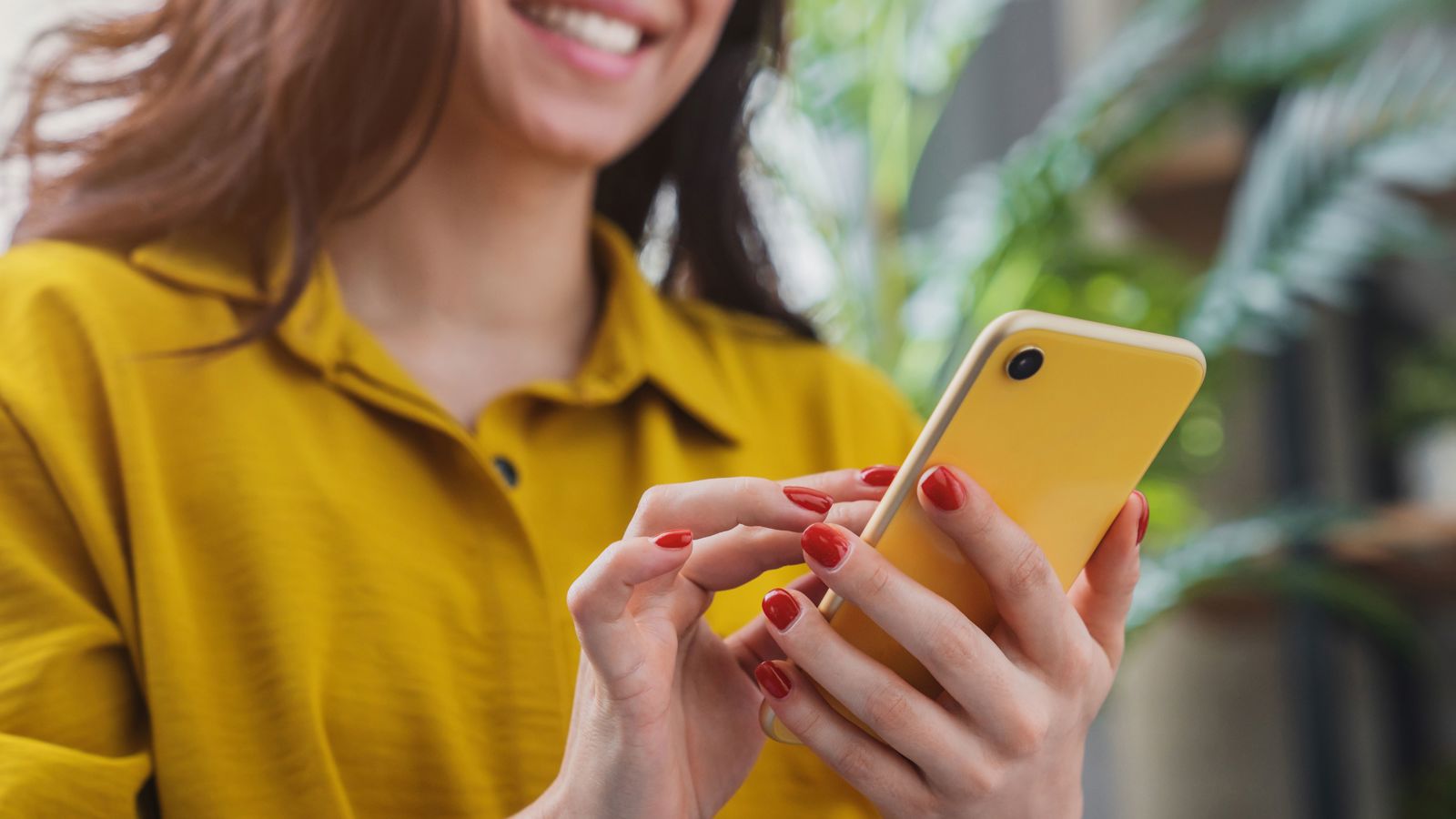 Woman holding phone